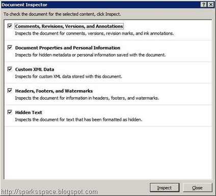 How to Use Document Inspector in Word 2007 | SparksSpace